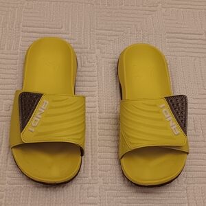 AND1 NEON Yellow Slide Sandals